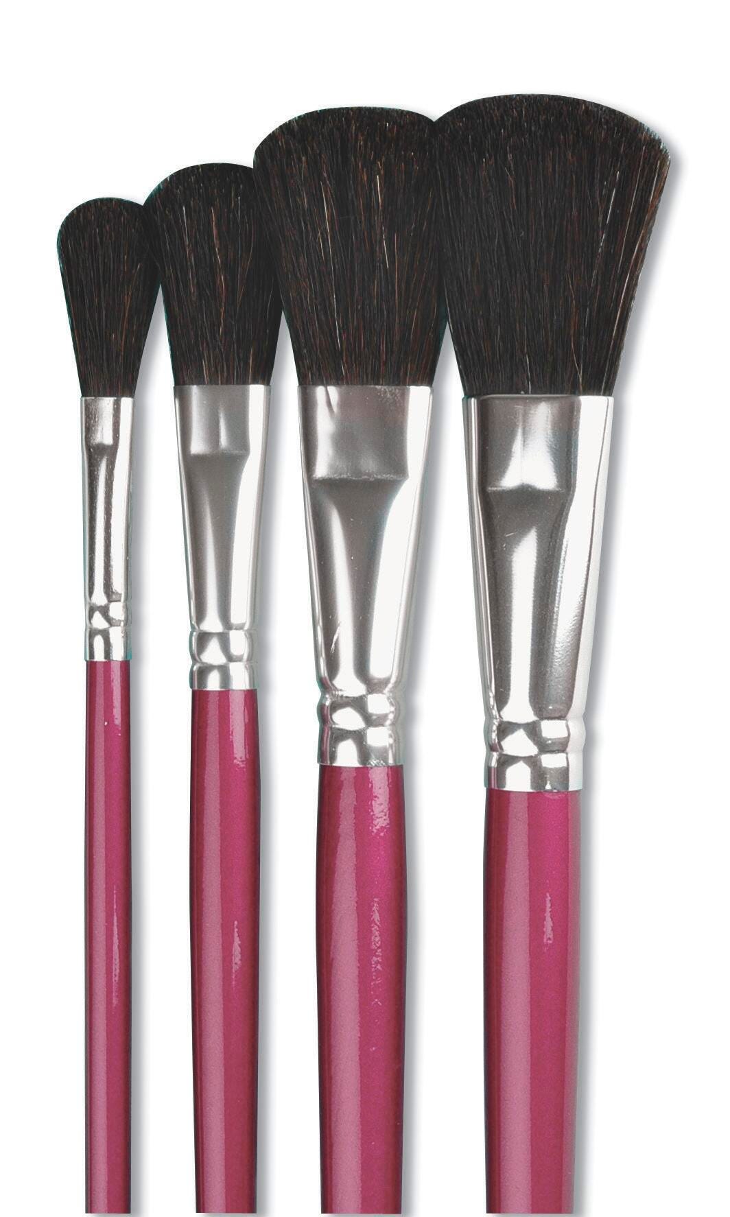 Sax Oval Wash Paint Brushes with Short Handles, Assorted Sizes, Set of 4 444605